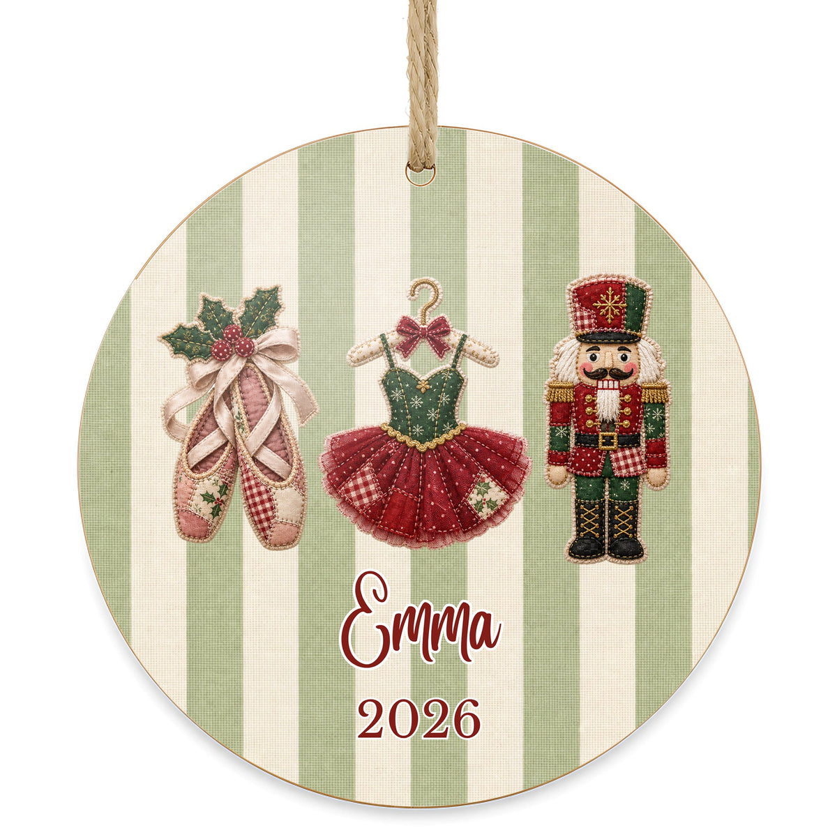 Personalized Ballet Ornament on white