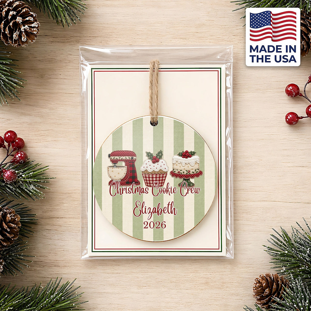 Personalized Baking Ornament in gift packaging