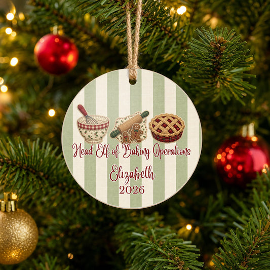 Personalized Baking Ornament on Christmas tree