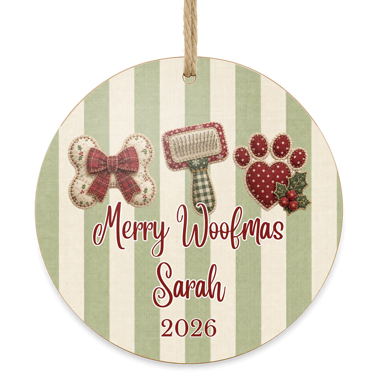 Personalized Dog Ornament on white