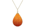 Orange Chevron Boho Teardrop Shape Necklace