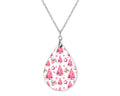 Pink Christmas Tree Teardrop Shape Necklace