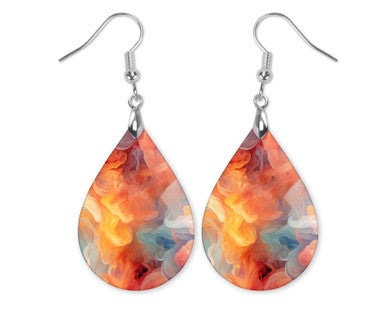 Peach Smoke Teardrop Earrings