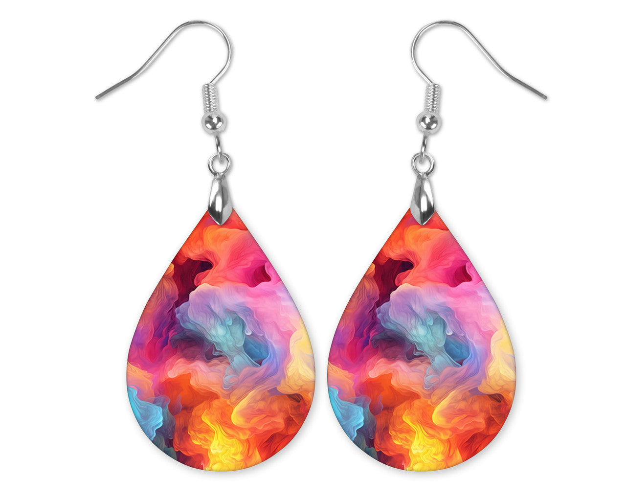 Pink Smoke Teardrop Earrings