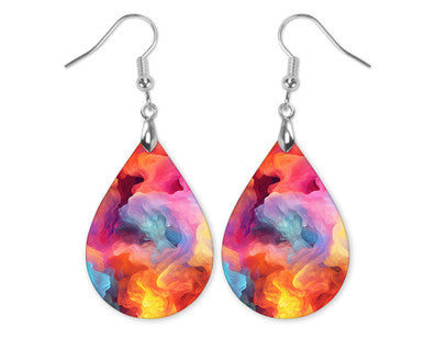 Pink Smoke Teardrop Earrings