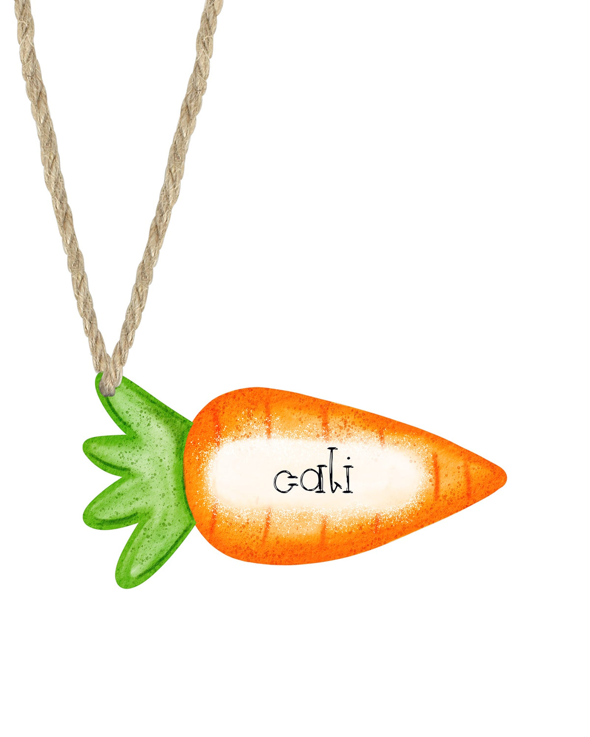 Carrot Christmas ornament on white with rope hanger - The Painted Pug