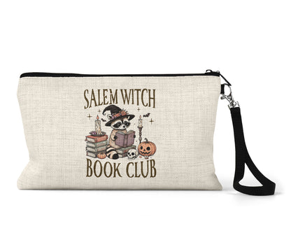 Salem Witch Book Club Makeup Bag front view on a white background