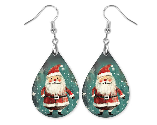 Santa Christmas Earrings Holiday Earrings Christmas Earrings Teardrop Earrings