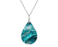 Teal Water Boho Teardrop Shape Necklace