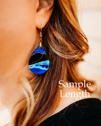 Purple Gold Football Gameday Teardrop Earrings