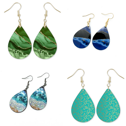 Earrings 4 Pairs Gift Set Blue Green Turquoise Beach