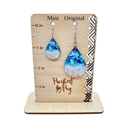 Patriotic Earrings – Red White Blue Floral Teardrop Dangles