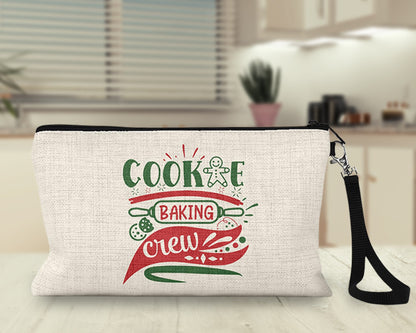Cookie Baking Crew Makeup Bag on a kitchen counter