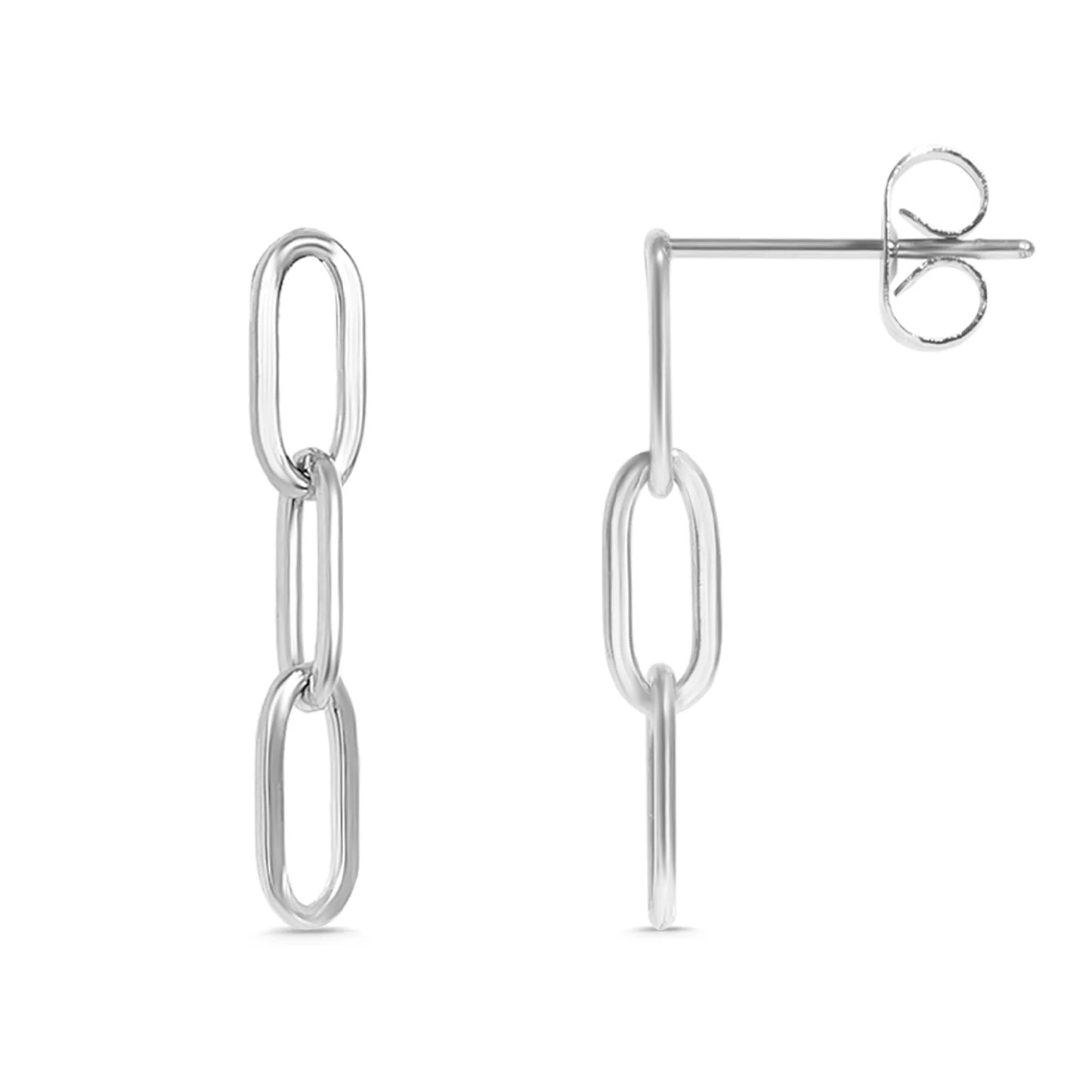 Delicate Chain Link Earrings – 18K Gold or Silver Stainless Steel