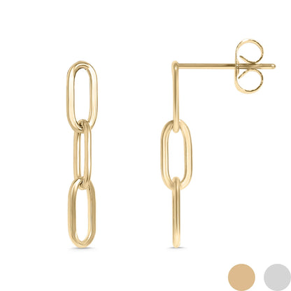Delicate Chain Link Earrings – 18K Gold or Silver Stainless Steel