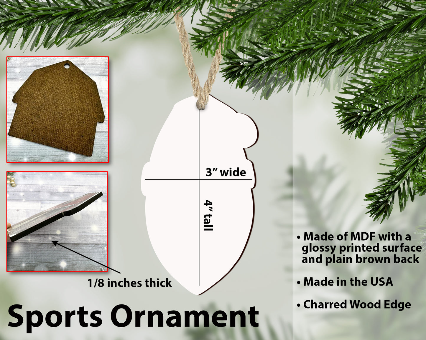 Personalized Football Ornament – Custom Name, Number & Year