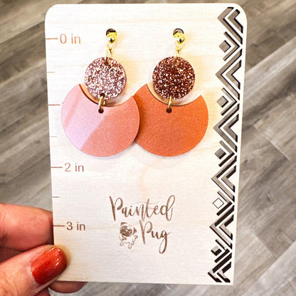 Bronze Glitter Half Moon Half Moon Earrings Halloween Earrings For Women