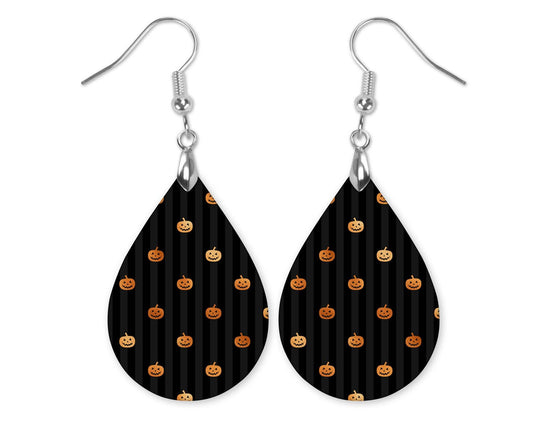 Halloween Pumpkin Teardrop Earrings