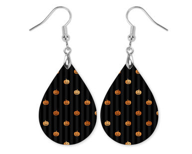 Halloween Pumpkin Teardrop Earrings