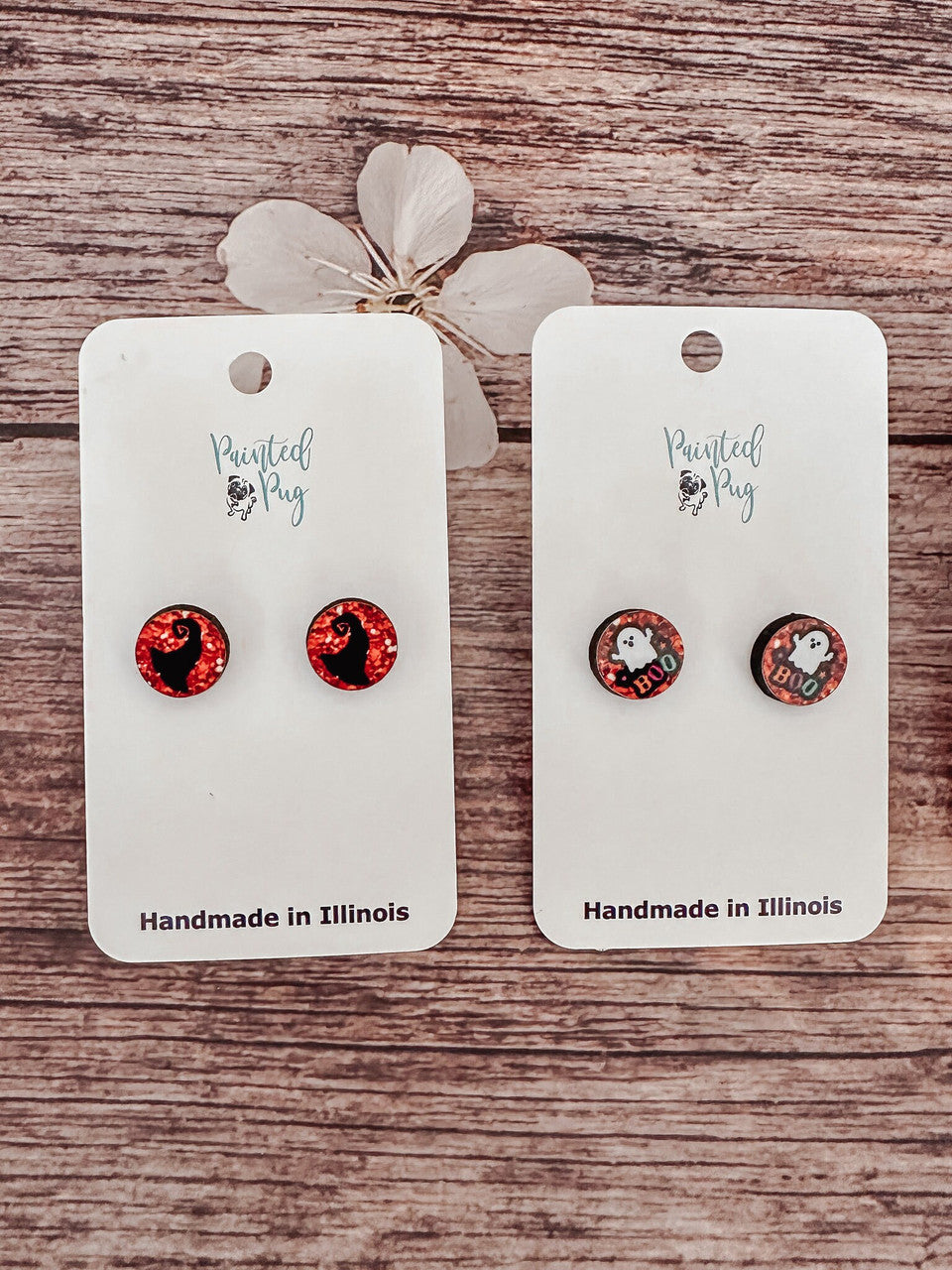 Halloween Themed Stud Earrings Set of 4