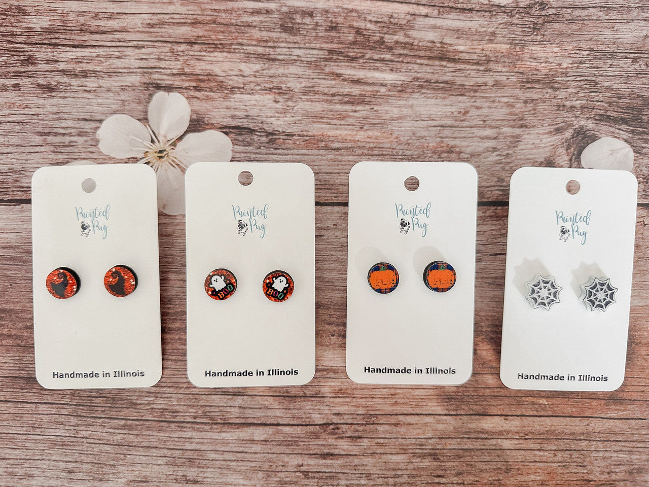 Halloween Themed Stud Earrings Set of 4