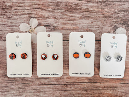 Halloween Themed Stud Earrings Set of 4