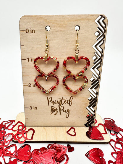 Heart Shape Earrings Valentine's Day Dangle Earrings