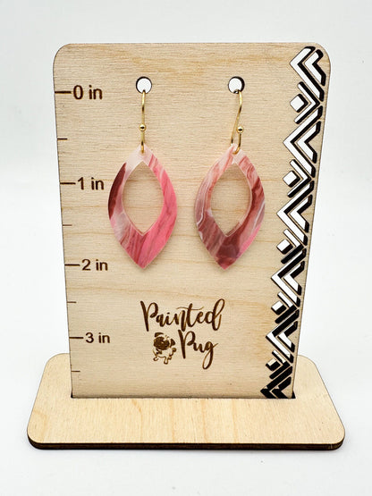 Dusty Rose Boho Aesthetic Dangle Earrings