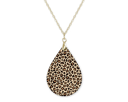 Leopard Pattern Teardrop Shape Necklace
