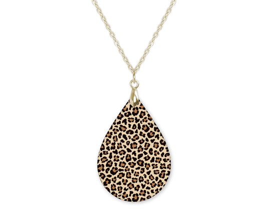 Leopard Pattern Teardrop Shape Necklace