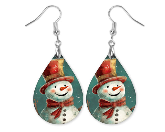 Snowman Christmas Earrings
